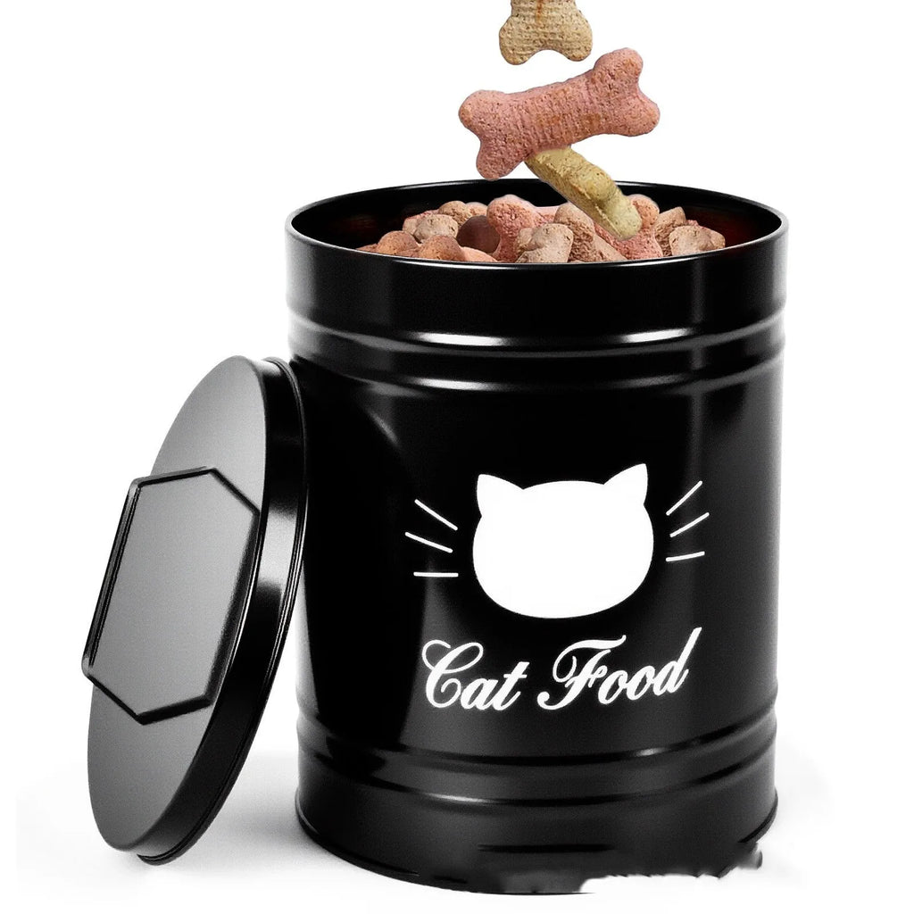 American style round black and white iron sheet storage tin canister with independent inner box.