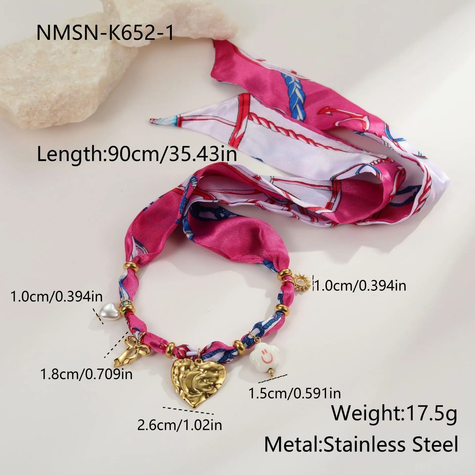 Stainless steel necklace and bracelet set with geometric pendant on adjustable chain