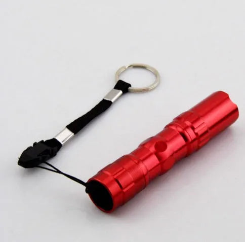 Black aluminium alloy LED mini flashlight with compact 9.5cm design and strong beam
