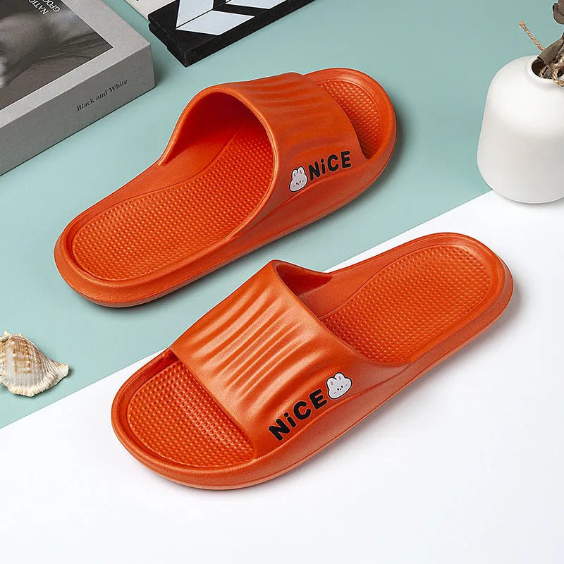 Cartoon pattern EVA flip flop slippers for adults in various colours with non-slip soles