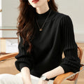 Slim fit half turtleneck shirt with sunken stripe detail in core-spun yarn fabric with spandex