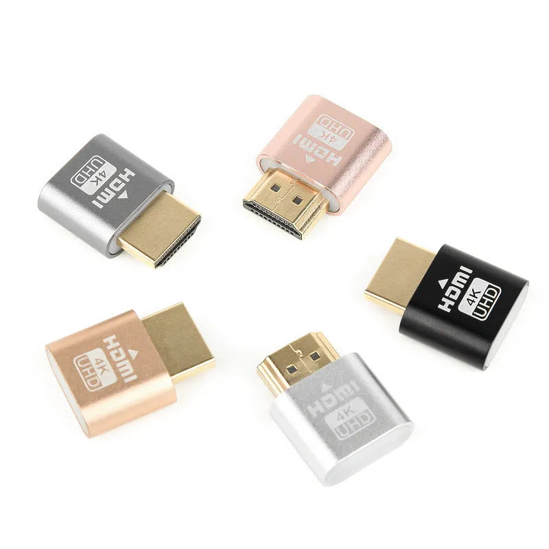 Graphics card HDMI virtual display adapter with 26.5mm plug in multiple metallic finishes