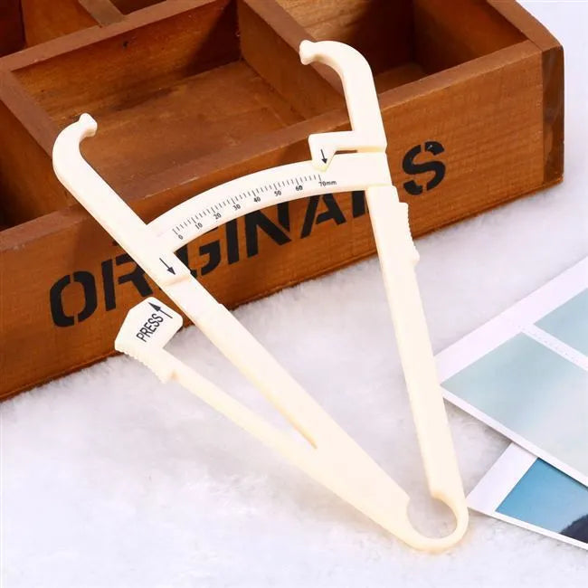 Acrylic body fat caliper skin fold thickness meter with measurement scale
