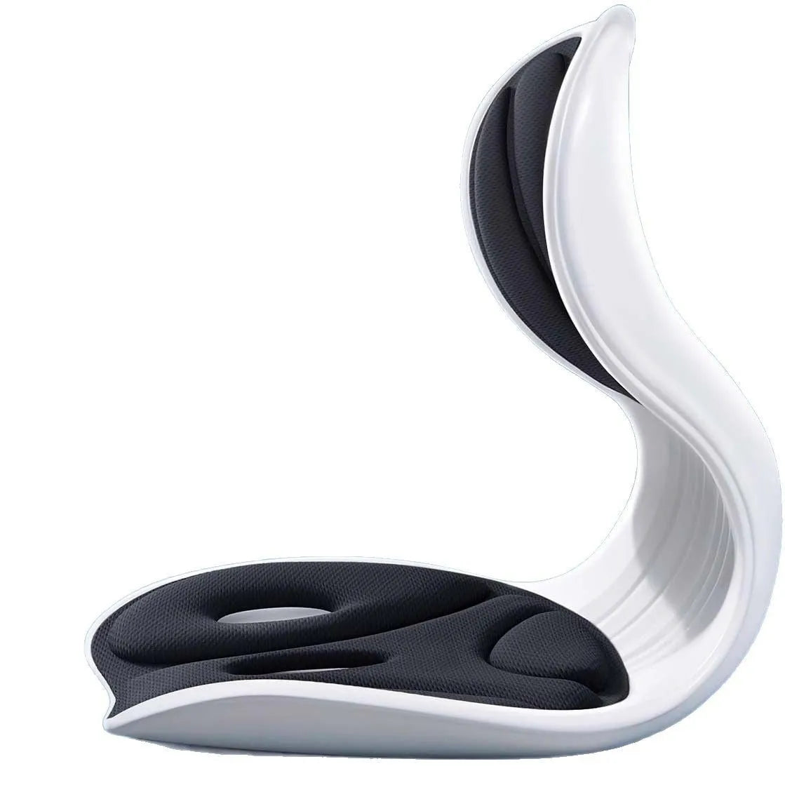 Grey lumbar support cushion with Japanese style design on chair
