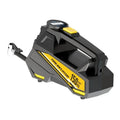 Black vehicle-mounted electric tyre inflator with digital display and 12V power cable