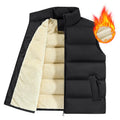 Men's striped polyester vest in black dark blue or red for autumn winter warmth