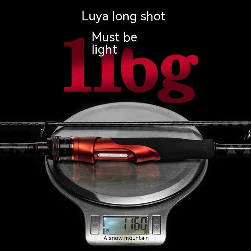 Carbon ultralight fishing rod with straight handle and pikestaff style options for light lure fishing