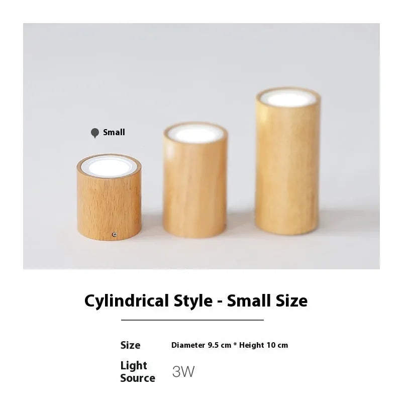 Modern solid wood surface mounted downlight for corridors in wood colour finish