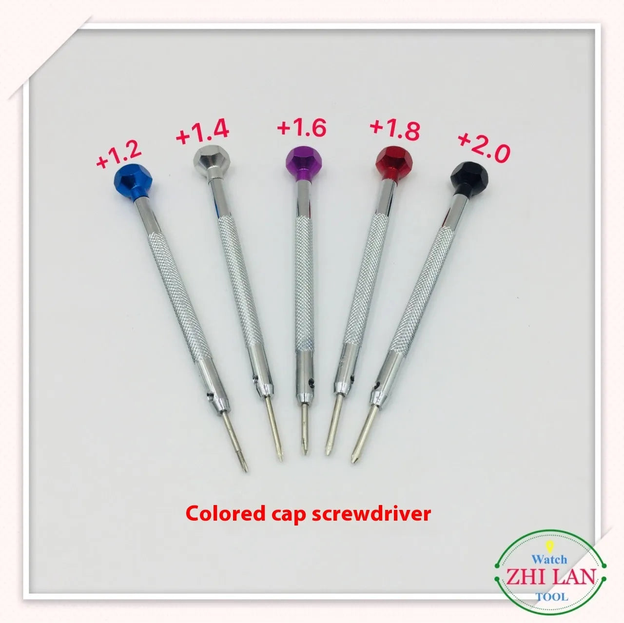 6-piece colour-coded watch repair screwdriver set with aluminium handles