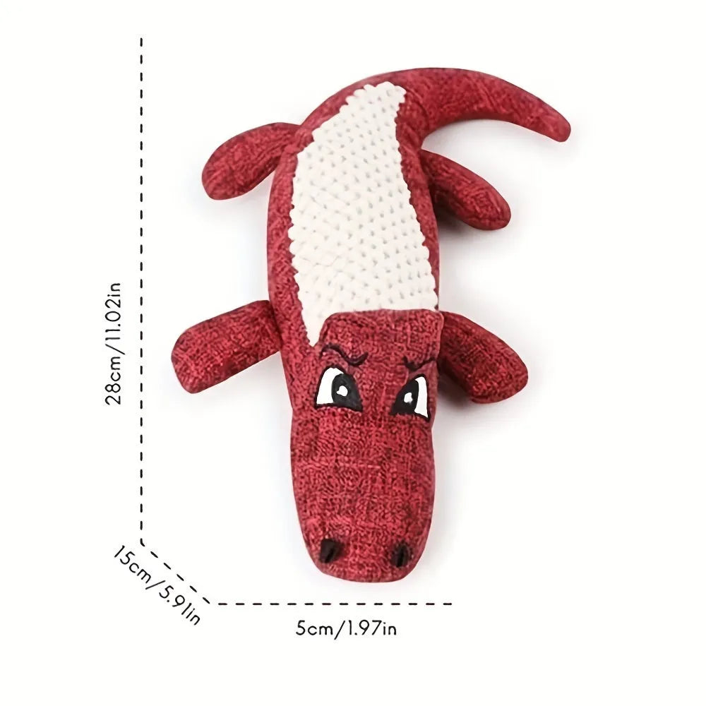 Blue, green, and red pet plush toys with a corn grid design for biting sound.