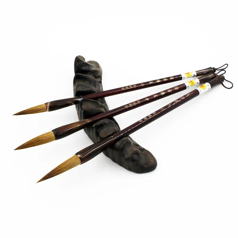 Wolf Hao traditional Chinese writing brush set with three brush sizes for painting