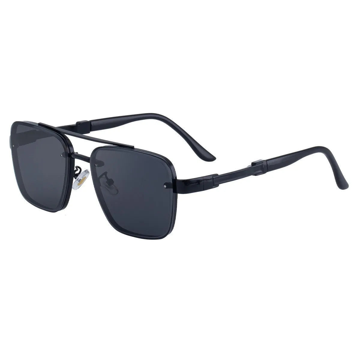 Men's vintage-style sunglasses with UV protection, shown in various colour options on a model.