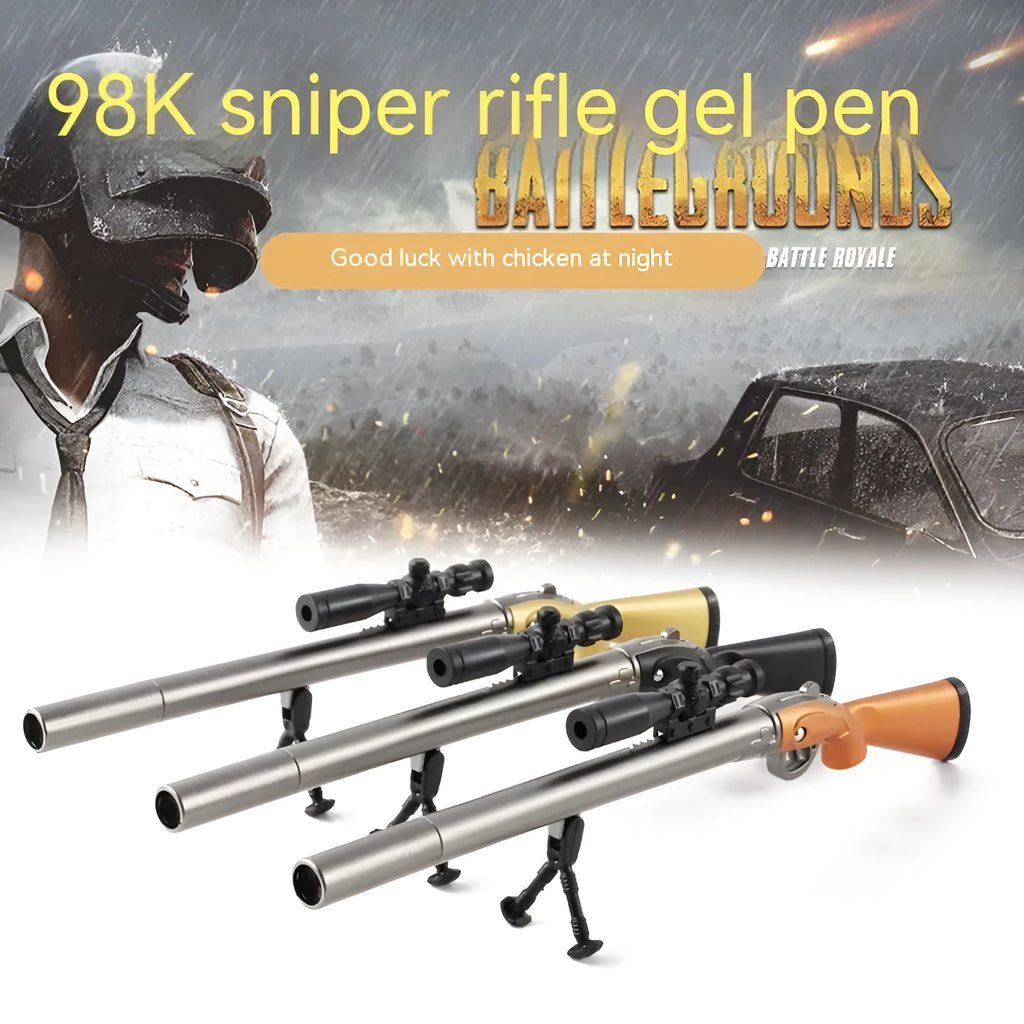 Marvel Chicken 98K Sniper Rifle themed gel pen with 0.5mm tip, in Ace Agent Black or Blue ink.