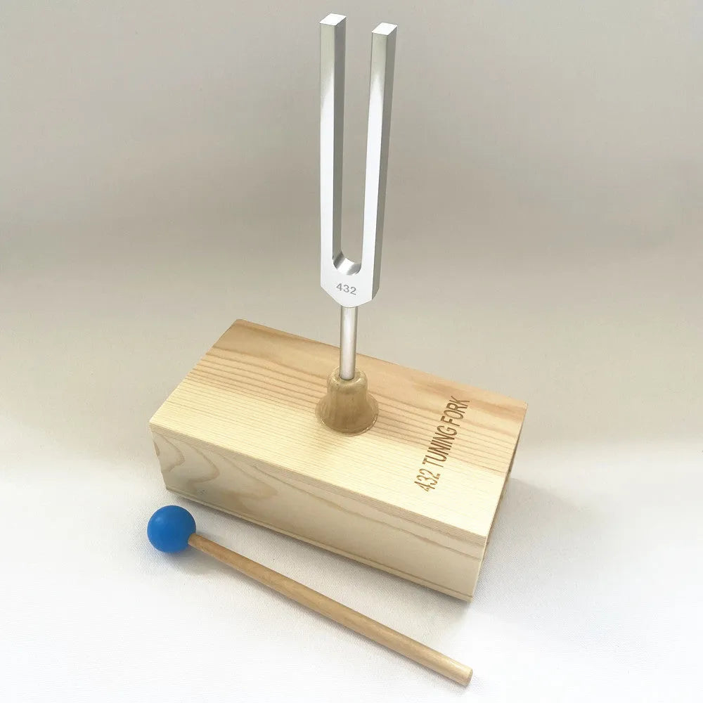 432Hz aluminium tuning fork with matching speaker unit in kraft paper box packaging
