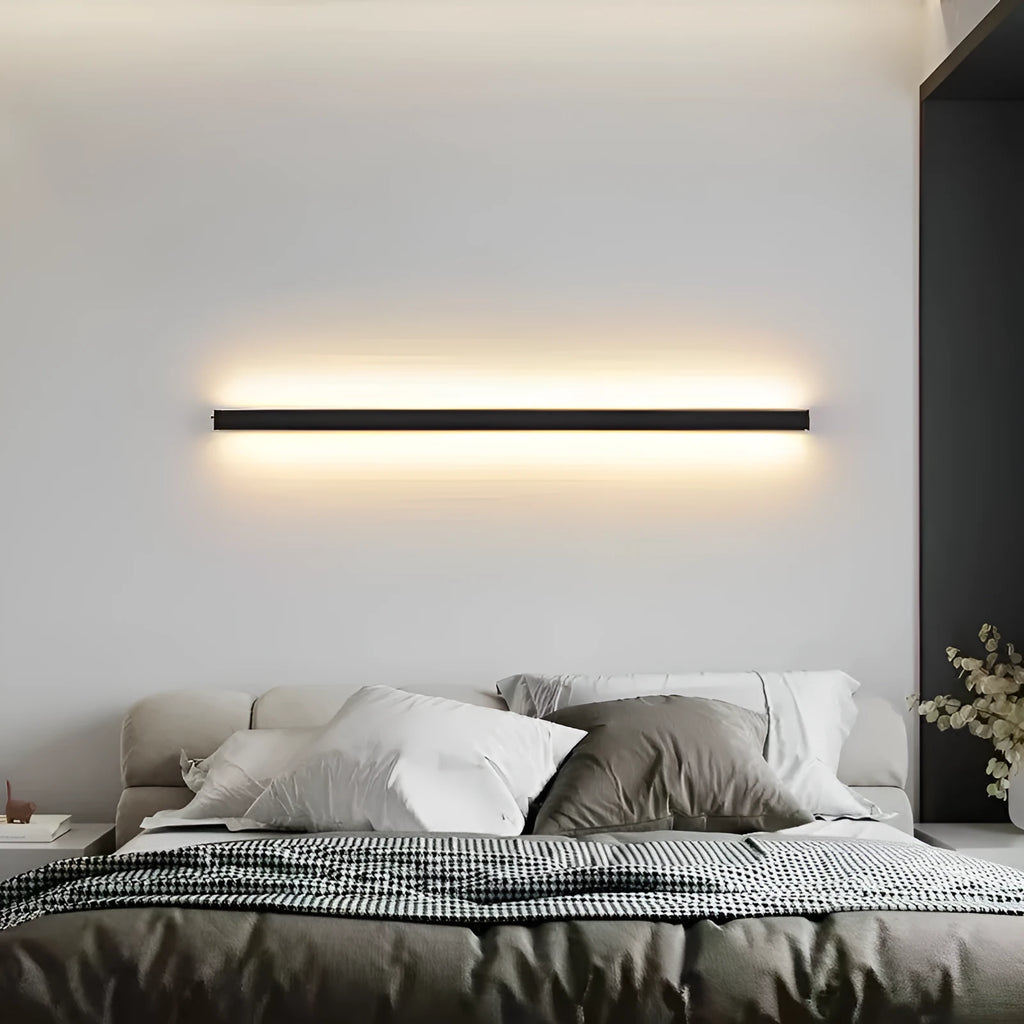 80cm black aluminium LED strip wall lamp with PC shade showing touch colour change controls