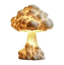 Atomic bomb explosion mushroom cloud shaped modern art USB table lamp on display