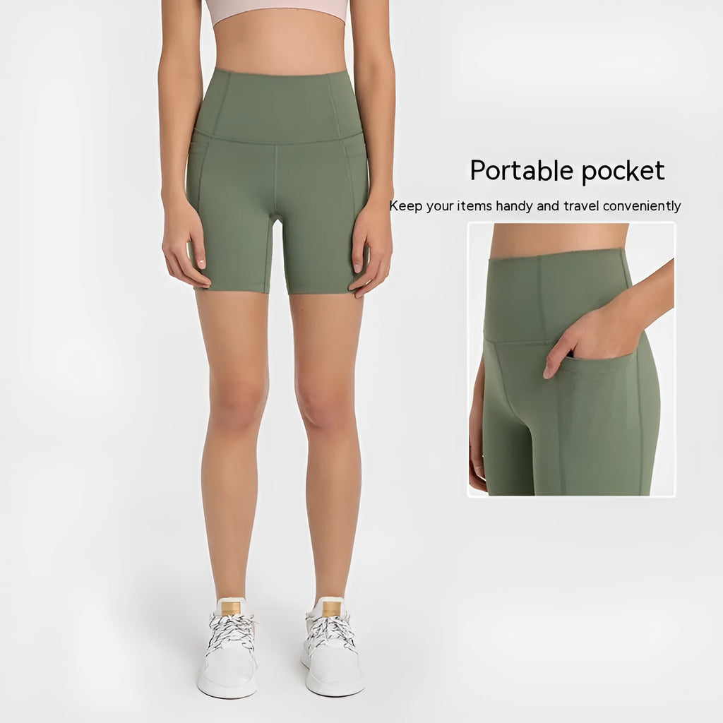 Women's tight sports shorts in black cotton blend fabric for running and fitness activities