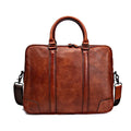 Genuine leather skeleton-skin briefcase 40x9x30cm in black with wear-resistant first layer cowhide