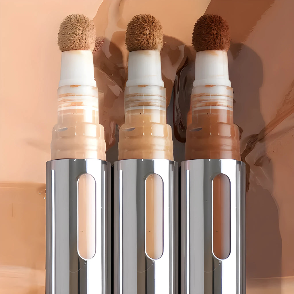 Waterproof contour concealer makeup stick shown in 24 different colour shades for nose and face sculpting.