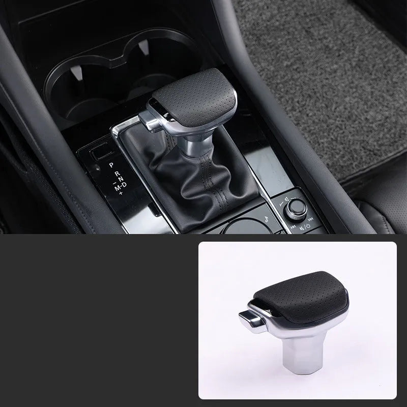 Car interior gear shifting handball decoration in genuine leather, black colour option
