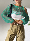 Mesh beach shirt with hollowed navel design in polypropylene fabric available in six colours