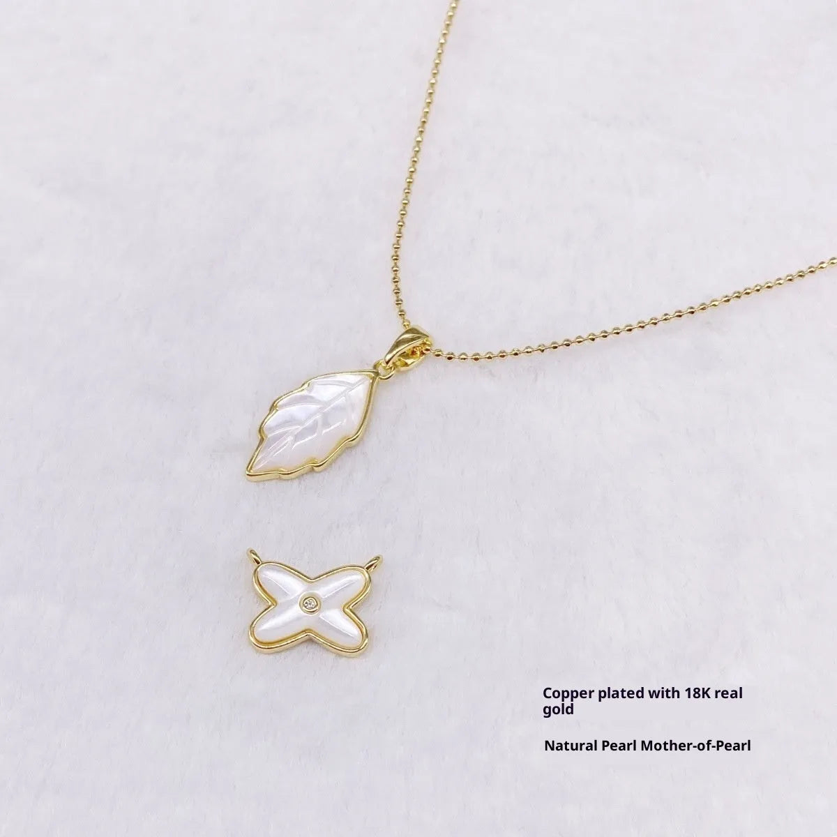 Copper plated 18K gold pearl shell DIY charm pendant in diamond skirt shape for jewellery making