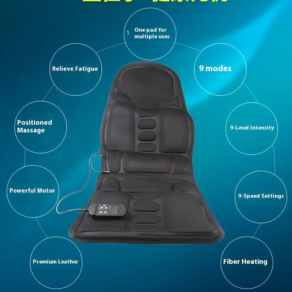 Black infrared heating massage mat physiotherapy cushion with AC power operation