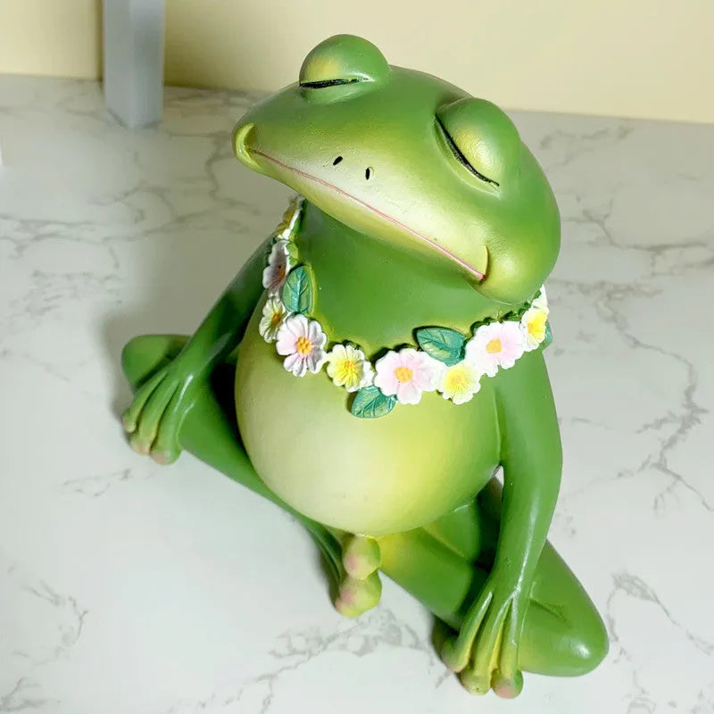 Magic Yoga Frog home decoration in RDW123 colour, made from plastic and resin.