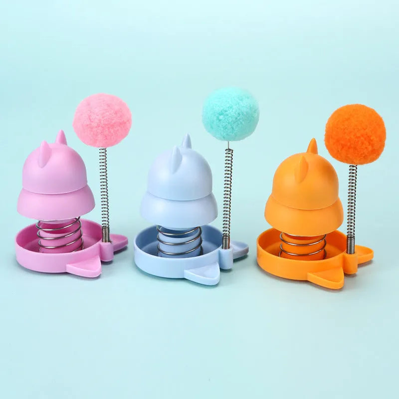 55mm mint-flavoured cat toy ball with self-hi feature and teasing stick for teeth cleaning