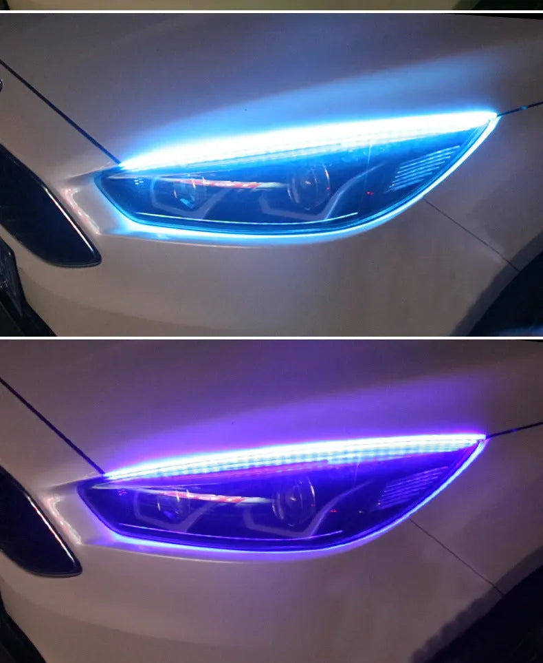 RGB colour changing LED daytime running light strip with remote control for General Motors vehicles