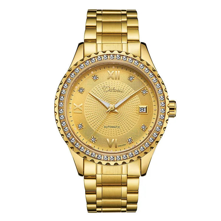 Men's automatic mechanical watch with luminous hands and waterproof case in business style
