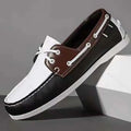 Men's British style casual shoes with flat heel and round toe in solid colours