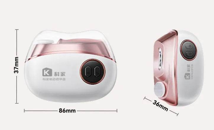 Electric nail clippers automatic trimmer in blue, orange and white colours with Type-C charging port