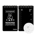 Spiral-bound waterproof notepad with PP cover and stone paper pages in camouflage colour option.