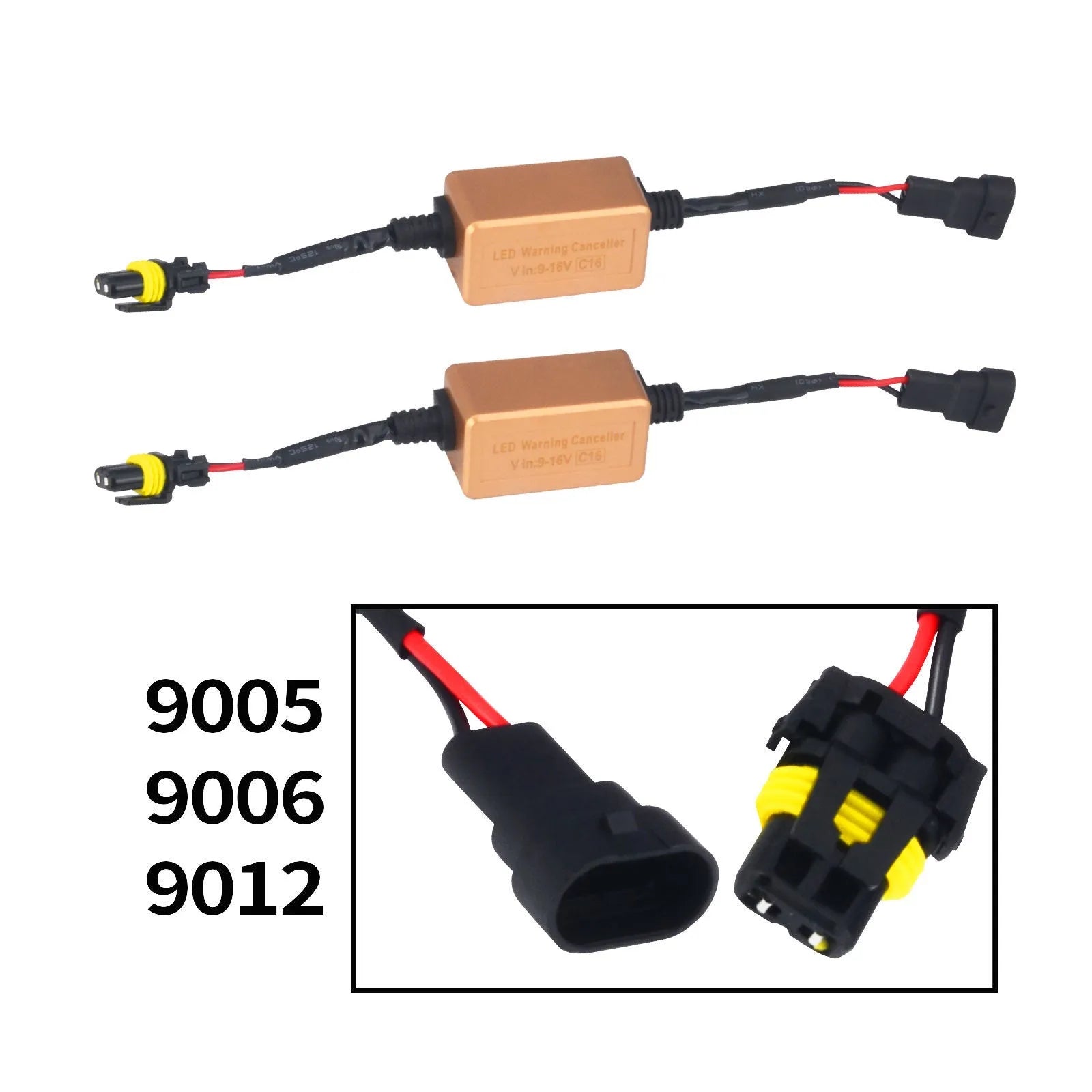 Black alloy Canbus decoder for H4 H7 H11 LED car headlights to eliminate flicker and error codes