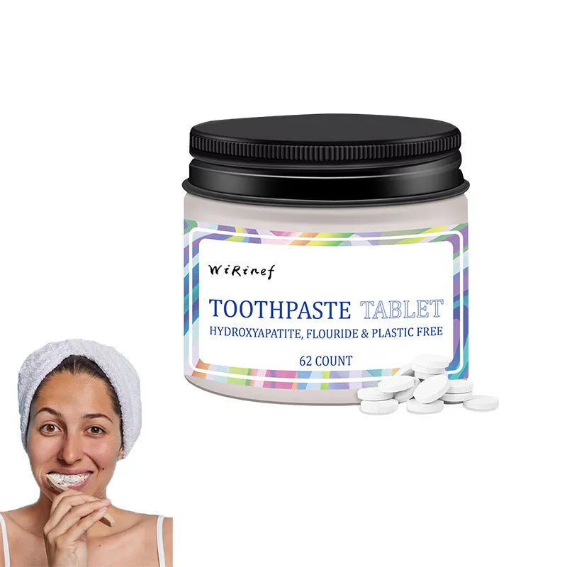 TP19 solid toothpaste tablets pack with 62 individual cleaning tablets for portable oral hygiene