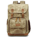 Canvas DSLR camera backpack in khaki colour with waterproof and anti-theft features