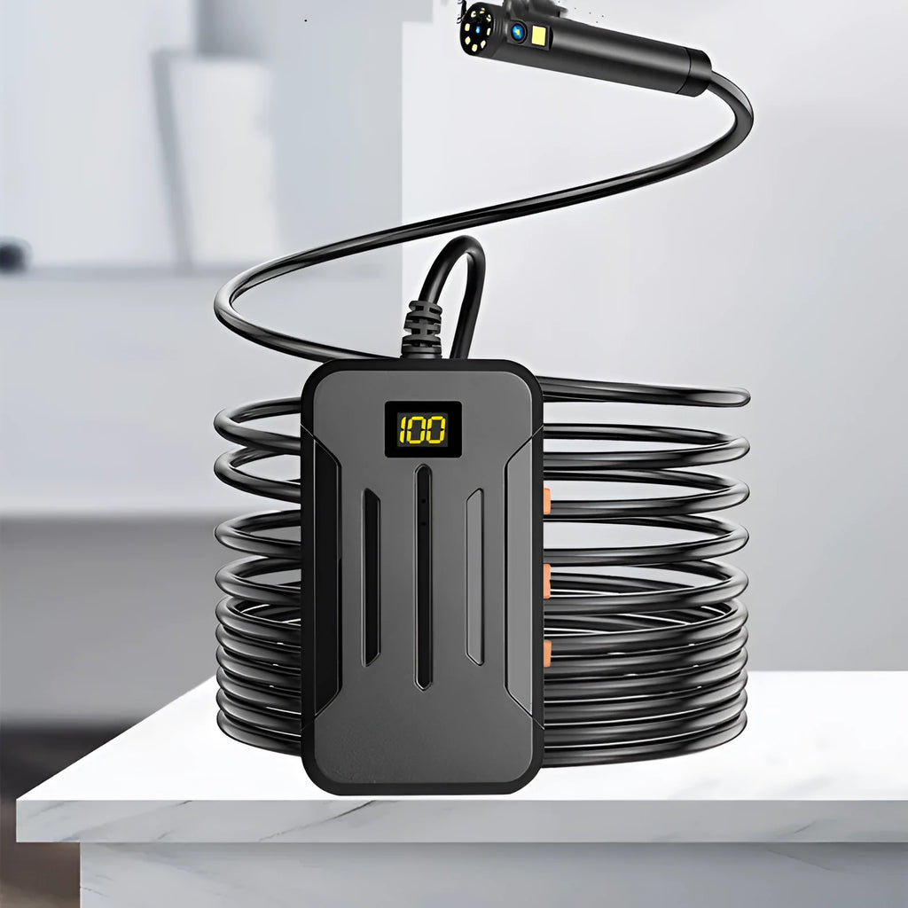 Wireless dual lens endoscope with 5.5mm and 8mm probe options, magnet and hook accessories