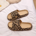 Women's leopard print EVA slippers with thick sole in Korean style.