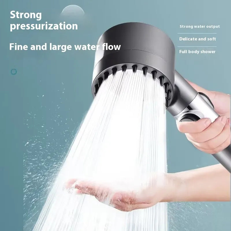 Portable strong boost bath filter shower head with third gear adjustment and multiple functions