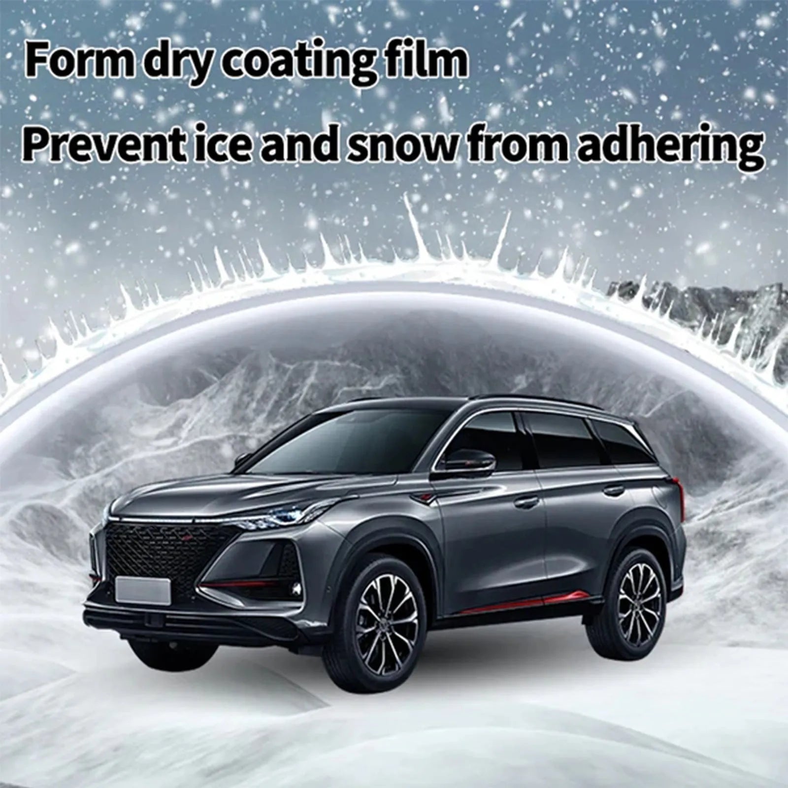 Hydrophobic nano coating car snow brush with PE construction measuring 5x9x14cm