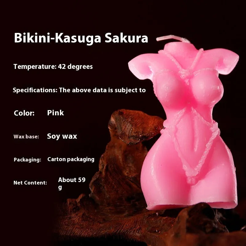 Low temperature sensual massage candle in soy wax, shown in Rose Red colour.