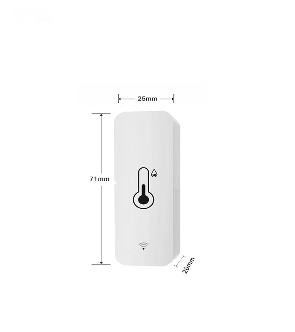 WiFi and Zigbee temperature humidity sensor with ABS plastic casing measuring 72mm