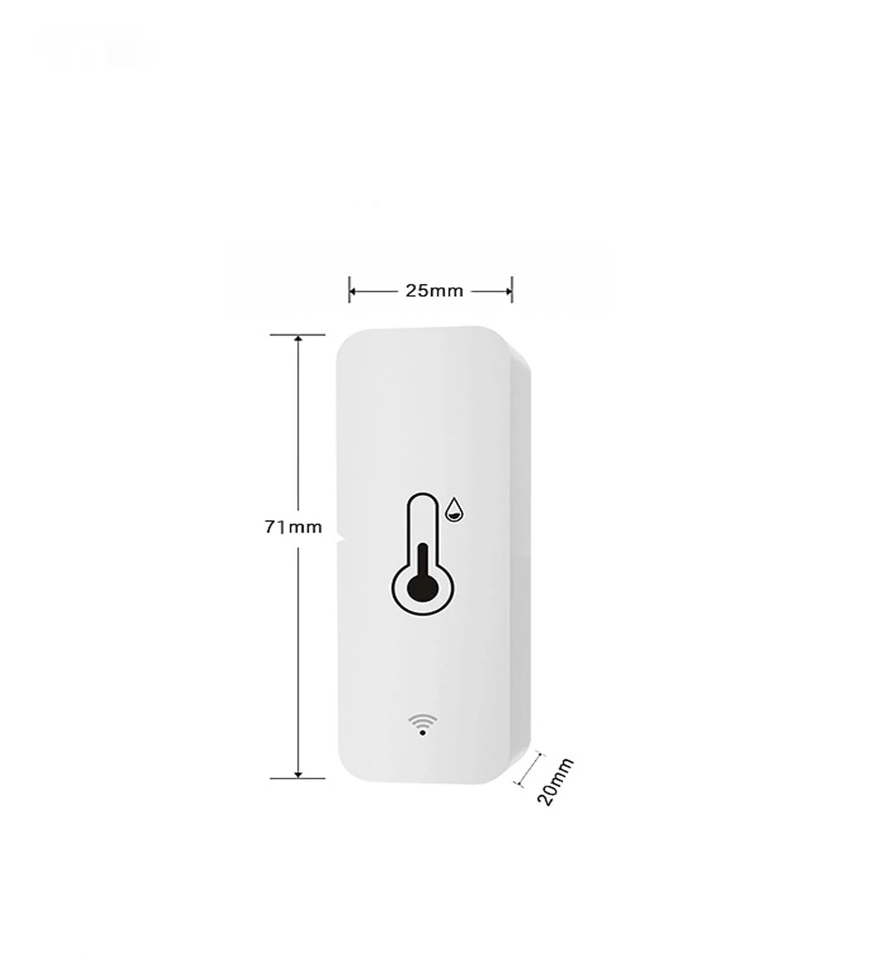 WiFi and Zigbee temperature humidity sensor with ABS plastic casing measuring 72mm