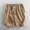 Men's striped casual cotton shorts with micro elasticity in loose straight leg design