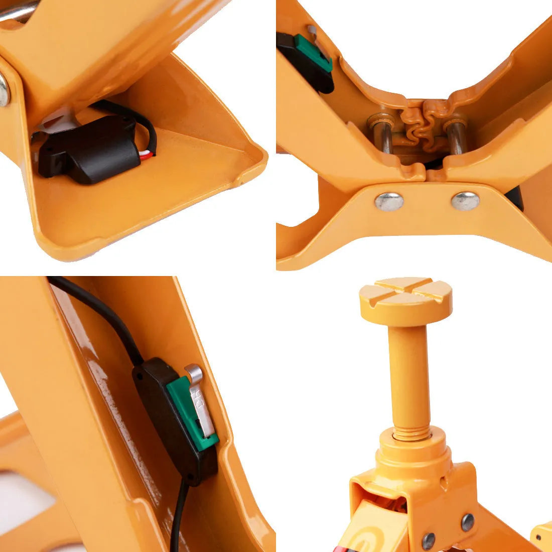 Yellow electric car jack set with cordless wrench for 2 tonne vehicles