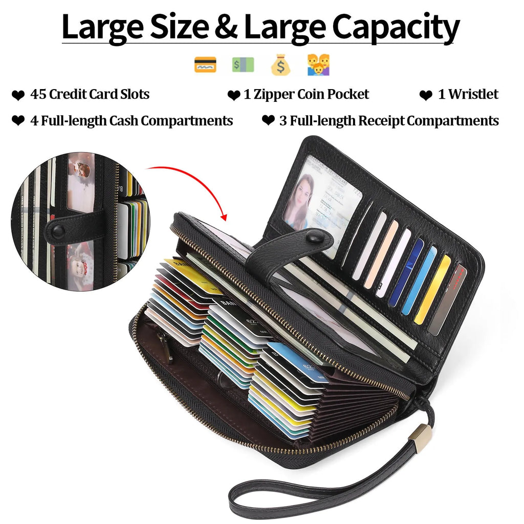 Women's expanding RFID-protected passport wallet in pu leather, shown in multiple colour options.