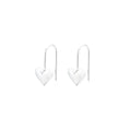 Korean style glossy heart-shaped copper earrings with silver finish for women