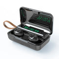9D stereo in-ear headphones in black with PC material and red blue button lighting