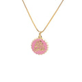 Copper bottle cap pendant necklace with electroplated finish on 40cm box chain